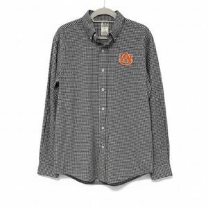 Auburn University Russell Athletic Checkered Men's Long Sleeve Button Down Shirt